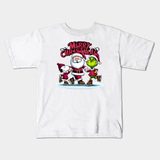 Festive Cartoon Delights: Elevate Your Holidays with Cheerful Animation and Whimsical Characters! Kids T-Shirt